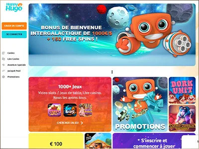 Vivez l'Aventure Spatiale avec le casino Happy Hugo : des bonus quotidiens à gogo !