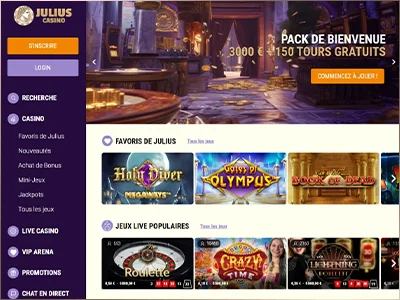 Découvrez l'excellence des jeux d'argent en ligne sur le Casino Julius